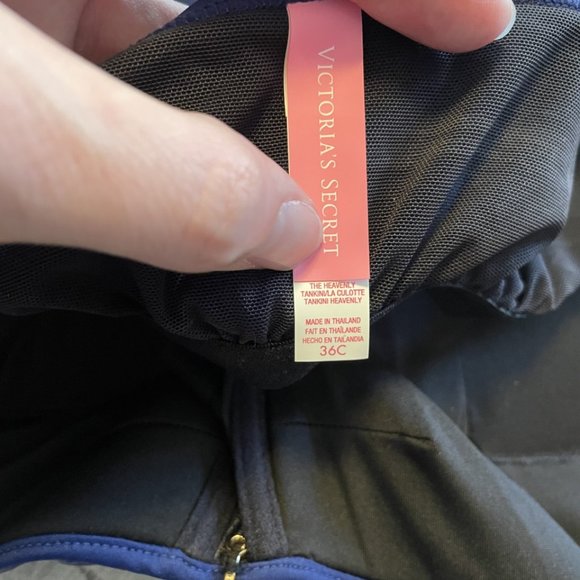 Victoria's Secret Heavenly Tankini 36C Forever Hipster Med Navy Blue Swimming - Picture 8 of 11